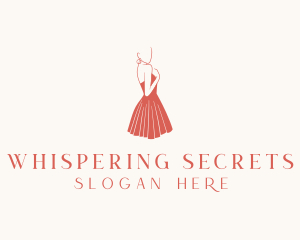 Lady Red Dress Fashion  logo design