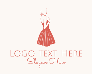 Fashionista - Lady Red Dress Fashion logo design