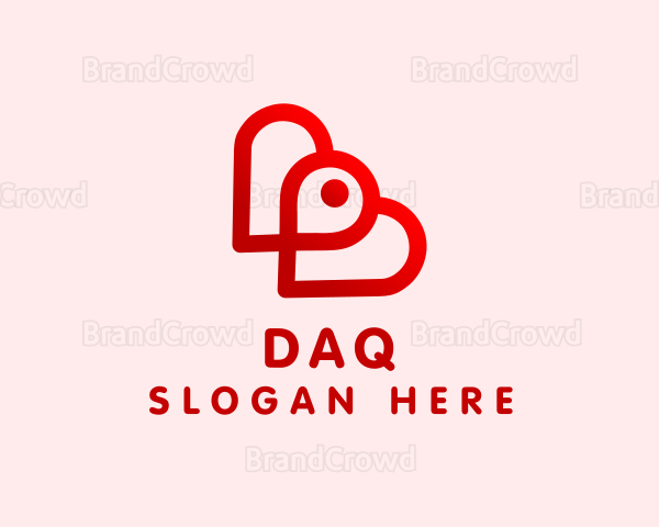 Red Valentine Letter B Logo
