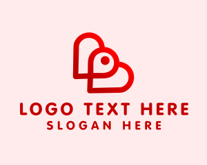 Red Valentine Letter B logo design