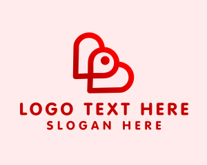 Social Media - Red Valentine Letter B logo design