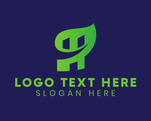 Plantation - Leaf Eco Letter H logo design