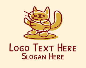 Lucky - Lucky Cat Scribble logo design