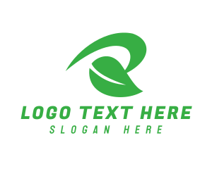 Vegetarian - Green Leaf R logo design