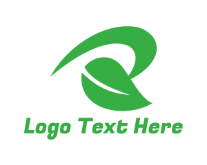 Green Flame - Green Leaf R logo design
