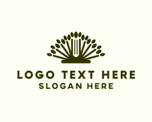 Organic - Gardening Tree Book logo design