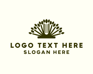 Leaves - Gardening Tree Book logo design