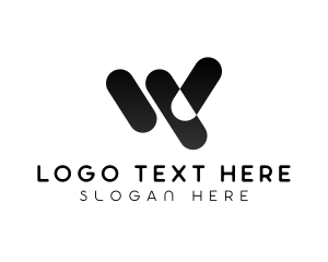 Geometric - Simple Pill Letter W logo design