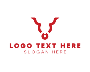 Horns - Bull Nose Ring logo design