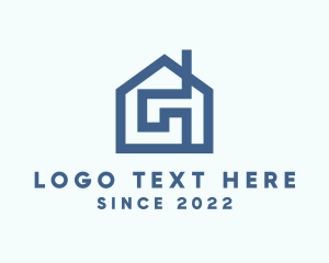 Roofing - Apartment House Maze logo design