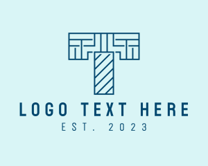 Maze - Digital Maze Letter T logo design