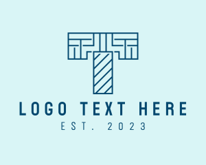 Labyrinth - Digital Maze Letter T logo design