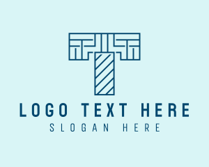 Digital Maze Letter T Logo