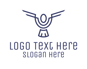 Wing - Geometric Dove Bird logo design