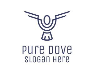 Geometric Dove Bird logo design