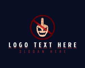 Grave - Prohibited Cursing Finger logo design