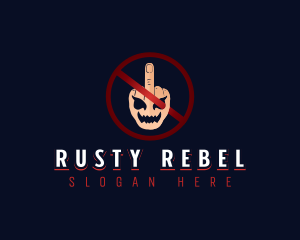 Prohibited Cursing Finger logo design