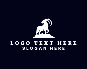 Outdoor - Ibex Goat Ram logo design