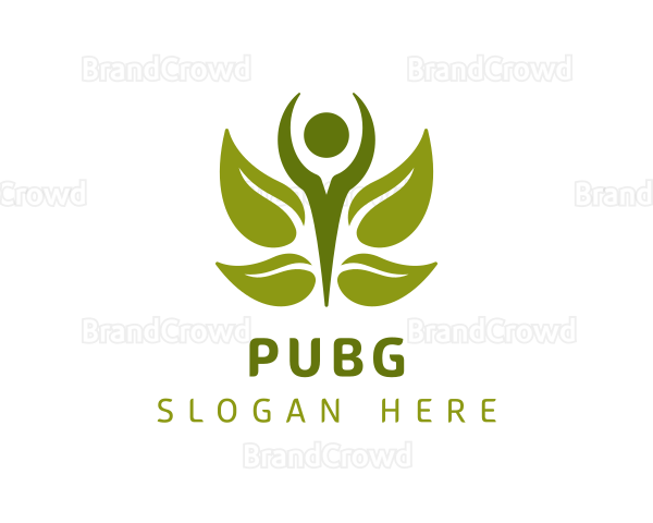 Green Human Leaf Logo