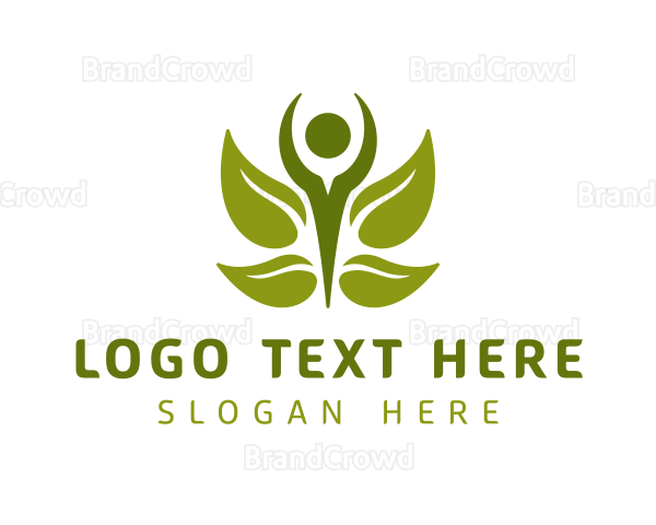 Green Human Leaf Logo