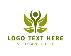 Green Human Leaf Logo