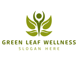 Green Human Leaf logo design