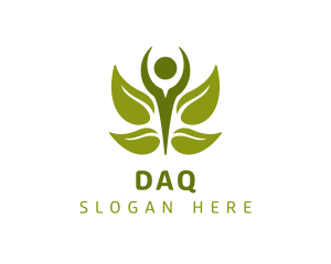 Natural - Green Human Leaf logo design