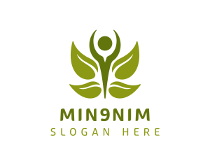 Therapy - Green Human Leaf logo design