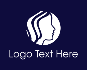 Blue Girl - Woman Hair Head logo design