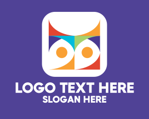 Nocturnal - Colorful Owl App logo design