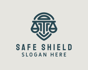 Legal Scale Shield logo design