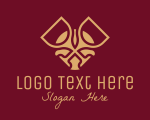 Happy Hour - Luxury Wine Glass logo design