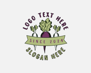 Vintage - Turnip Radish Vegetable logo design