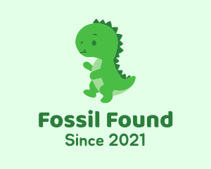 Extinct - Green Baby Dinosaur logo design