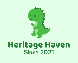 History - Green Baby Dinosaur logo design