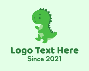 Bedtime Stories - Green Baby Dinosaur logo design