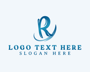 Resort - Wave Business Letter R logo design