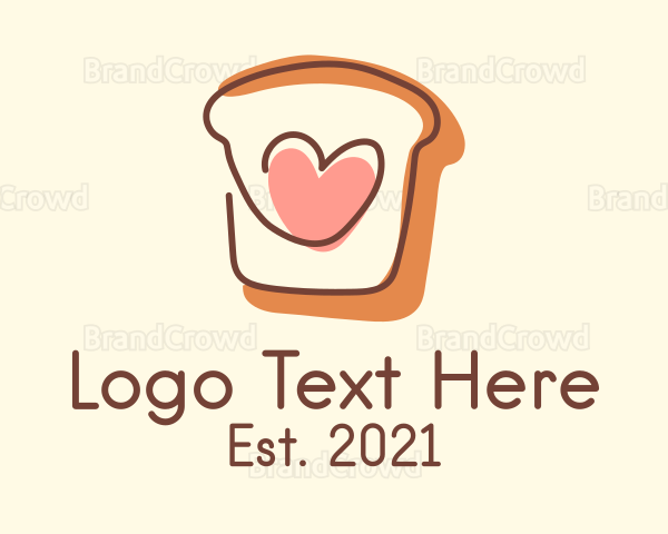 Heart Bread Slice Logo