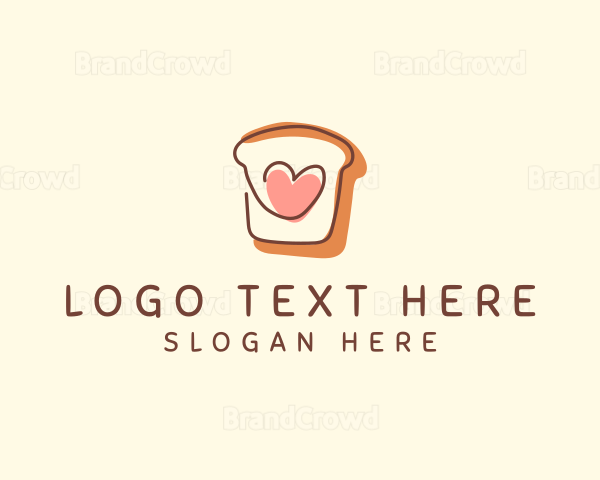 Heart Bread Slice Logo