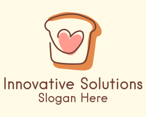 Heart Bread Slice  Logo