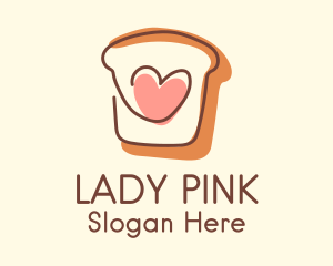 Heart Bread Slice  Logo