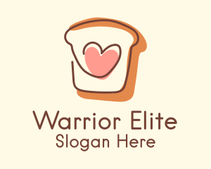 Heart Bread Slice  Logo