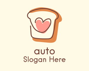 Heart Bread Slice  Logo