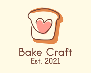 Heart Bread Slice  logo design