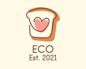 Baked Goods - Heart Bread Slice logo design