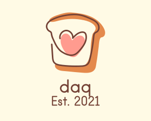 Carb - Heart Bread Slice logo design