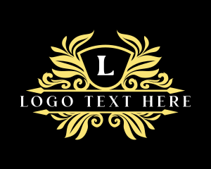 Wreath - Luxury Royal Ornament Shield logo design