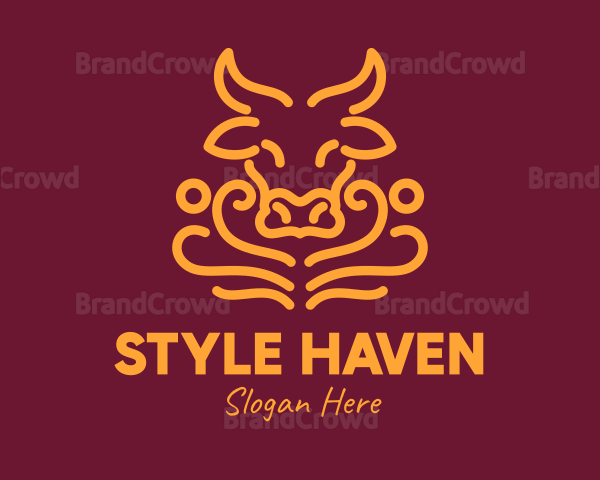 Golden Ox Head Logo