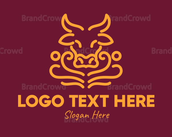 Golden Ox Head Logo