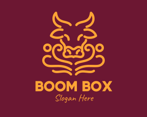 Golden Ox Head logo design